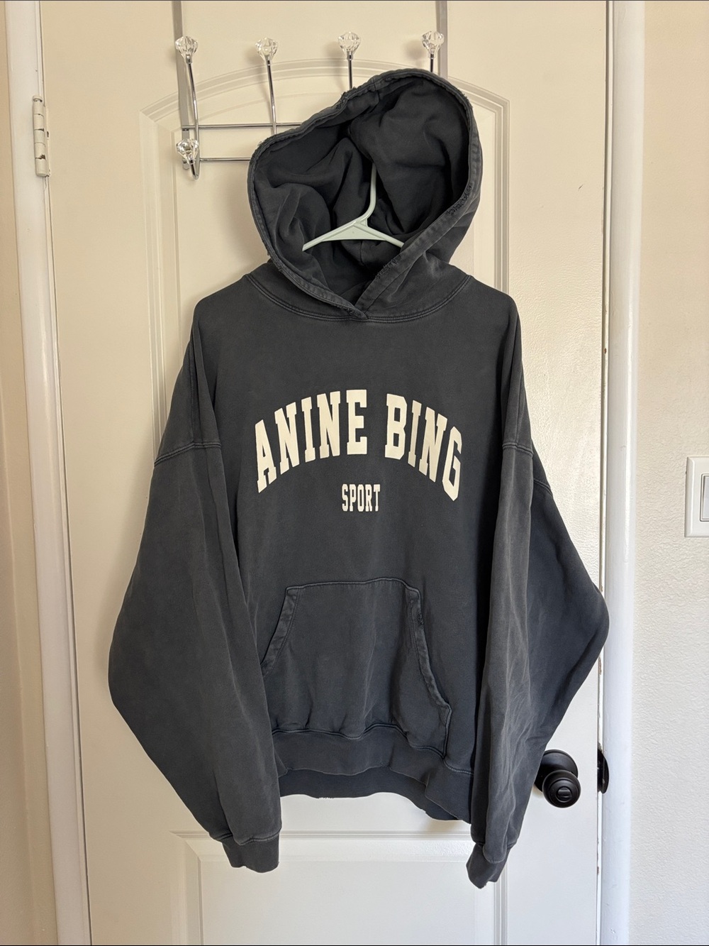 Anine Bing Harvey Sweatshirt - Washed Black, S